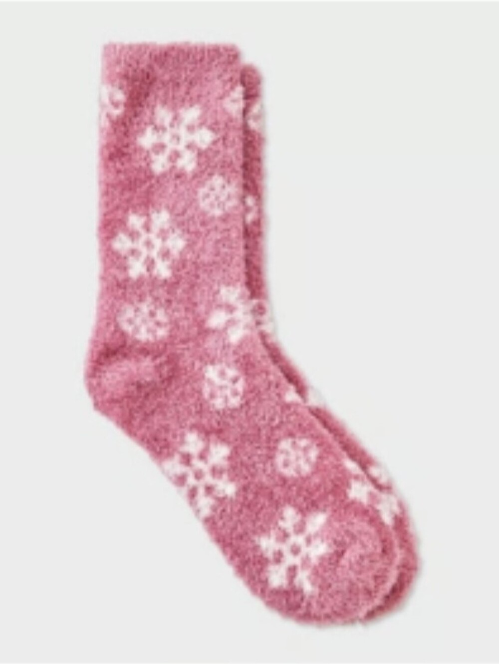 Auden Cozy Pink Fuzzy Snowflake Socks